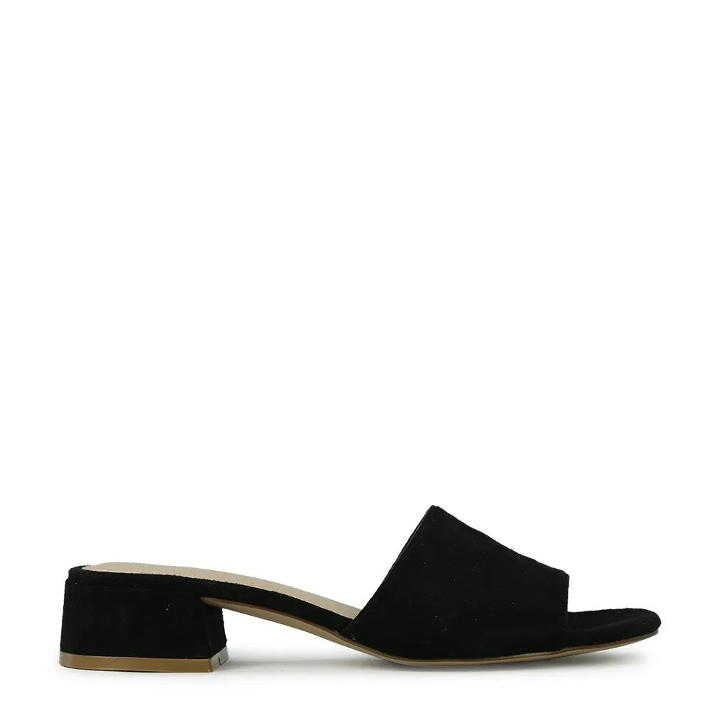 ZAYNE HEELED SLIDE SANDALS