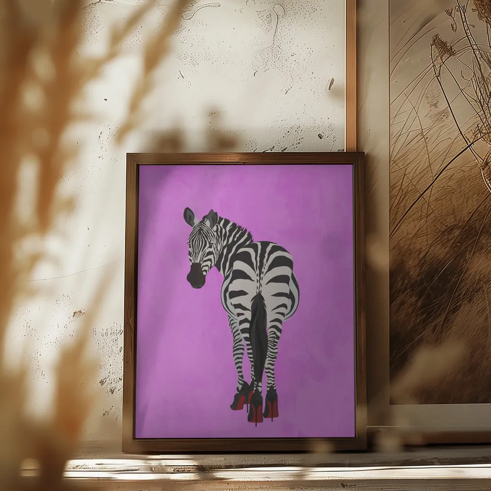 Zebra Shoes pink Framed Art Wall Decor